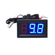 Цифровой термометр, с датчиком 1 м, -50/+100ºС, питание 5-12В, цвет синий