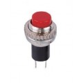 Кнопка нажимная без фиксации, металлическая, 220В 2А, Mini, красная (RWD-213)