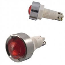 Лампа индикаторная, светодиодная, цвет свечения красный, 24В, отверстие для монтажа 13мм