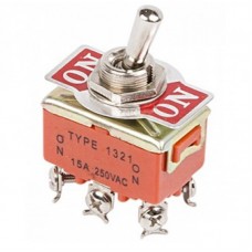 Двухполюсный тумблер (6pin), 15А 250VAC, (KN3(C)-202 ON-ON)