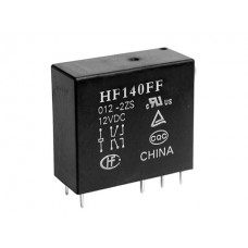 HF140FF 12VDC, Реле электромагнитное 12В, 10А, 2 переключающих контакта